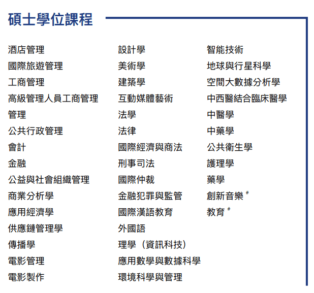 澳门科技大学今日开放24Fall申请！39个课程开放申请  招生要求汇总