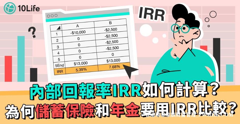 【內部回報率】儲蓄保險和年金的IRR是甚麼意思？如何計算？